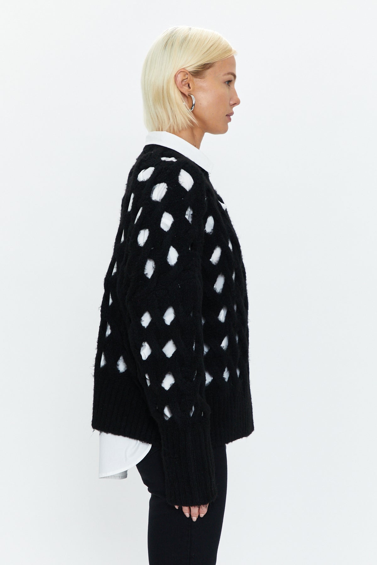 Darya Open Knit Pullover Sweater - Midnight
            
              Sale